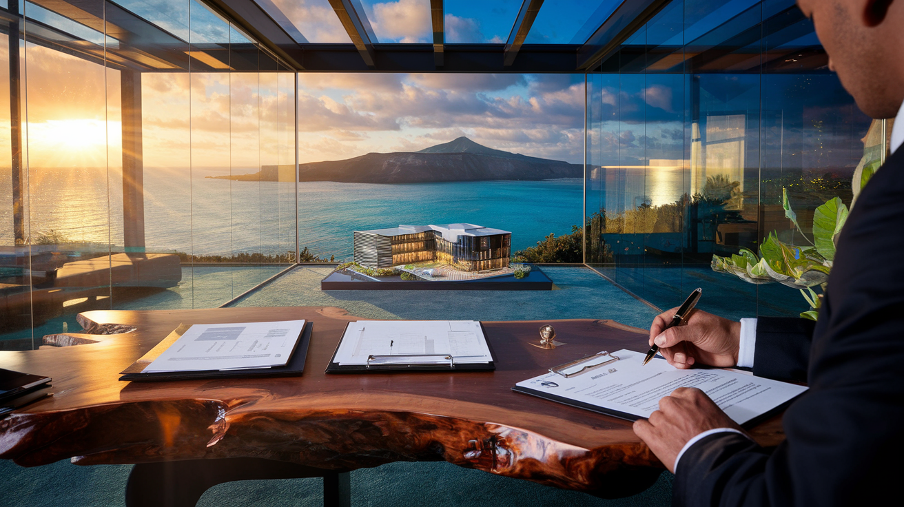 Bureau professionnel avec vue sur Moorea - Investissement immobilier en Polynésie française - Imagine l'Agence